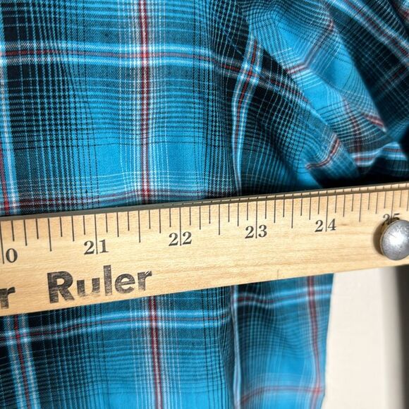 Vtg wrangler western pearl snap plaid button down long sleeve shirt size XL - Picture 6 of 8